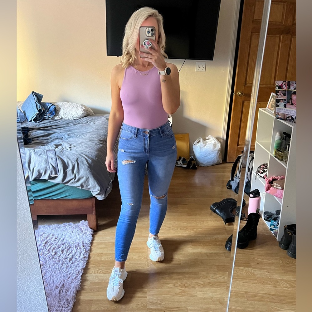 River island petite skinny blue jeans